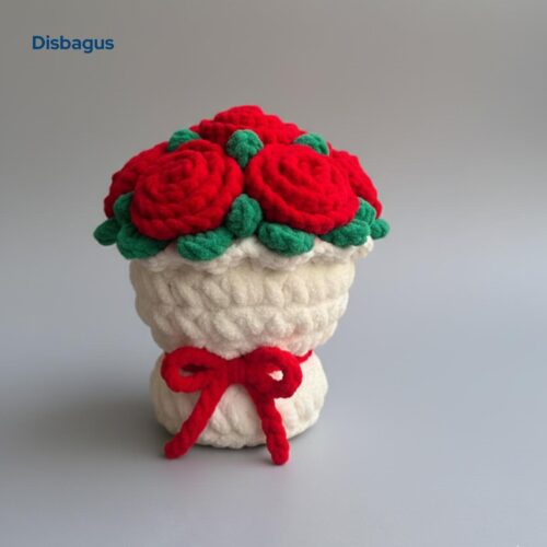 Chunky Yarn Jumbo Rose Bouquet