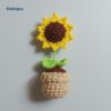 Sunflower Mini Pot Keychain