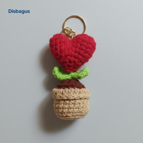 Red Heart Mini Pot Keychain