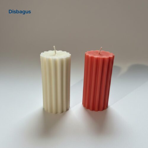 Striped Medium Cylindrical Candle